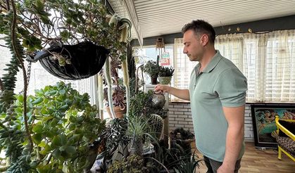 Van'da iş yerinin terasını yaşam alanına dönüştürdü