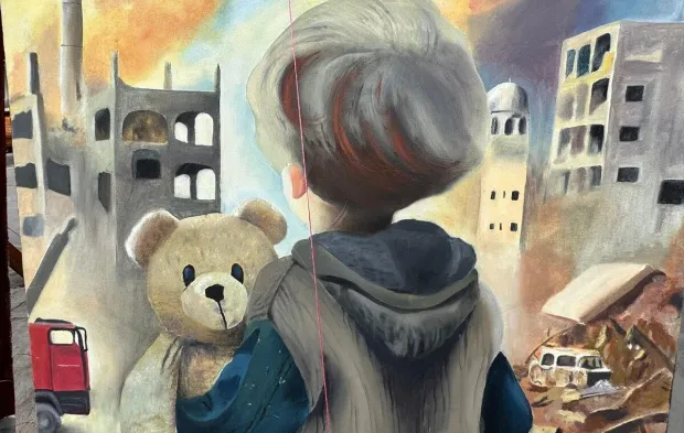 Van'da "Gazze" temalı resim sergisi açıldı