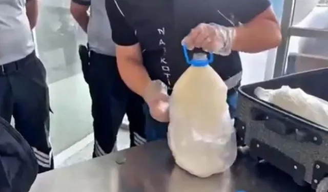 Süt şişesi içinde uyuşturucu ele geçirildi