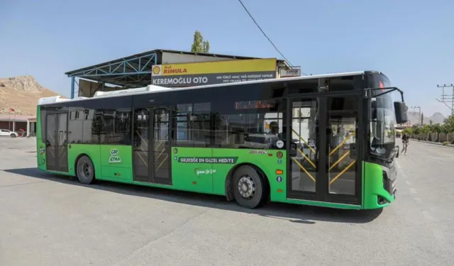 Van Büyükşehir Belediyesinin otobüsleri yeşile büründü