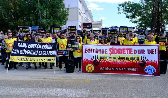 Van'da okuldaki saldırı protesto edildi