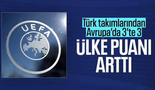 Avrupa’da 3’te 3 yapan Türk takımları ülke puanında farkı açtı