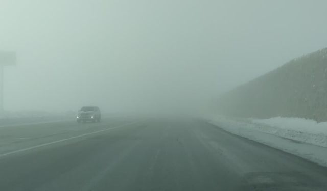 Van-Özalp kara yolunda sis görüş mesafesini 30 metreye düşürdü