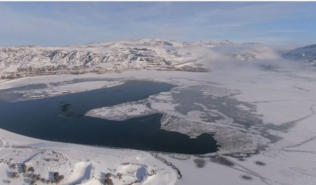 Sibirya soğuklarının hakim olduğu Van'da Sıhke Göleti'nin son hali