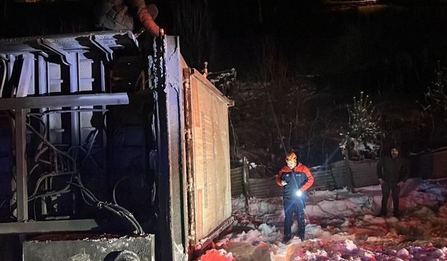 Hayvan yüklü tır şarampole devrildi