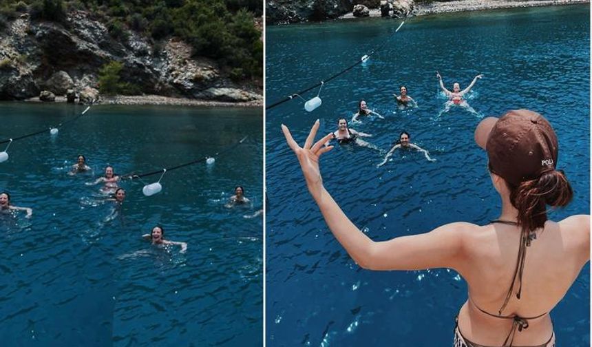 Güzel oyuncu yaz sezonunu arkadaşları ile açtı