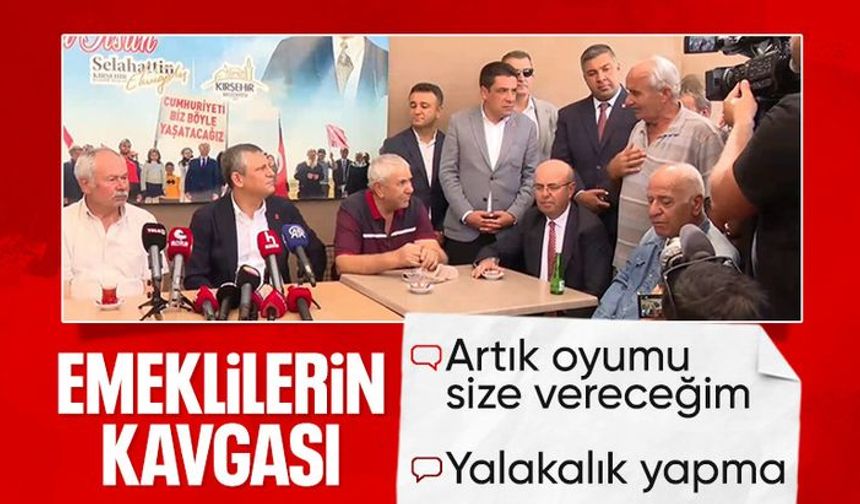 Özgür Özel'in emeklilerle buluşmasında kavga: Yalakalık yapma