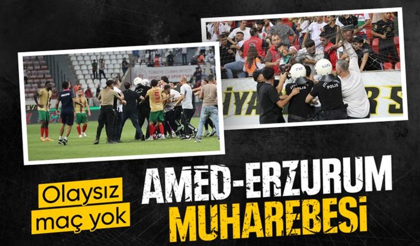 Amedspor-Erzurumspor maçı sonrası kavga çıktı