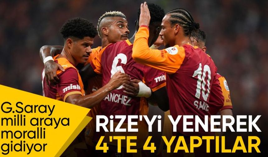 Galatasaray, Rizespor'u üç golle geçti
