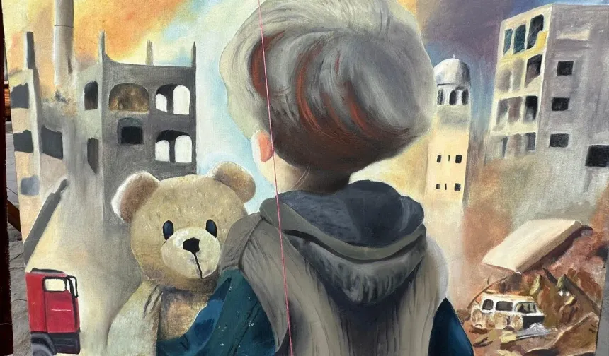 Van'da "Gazze" temalı resim sergisi açıldı