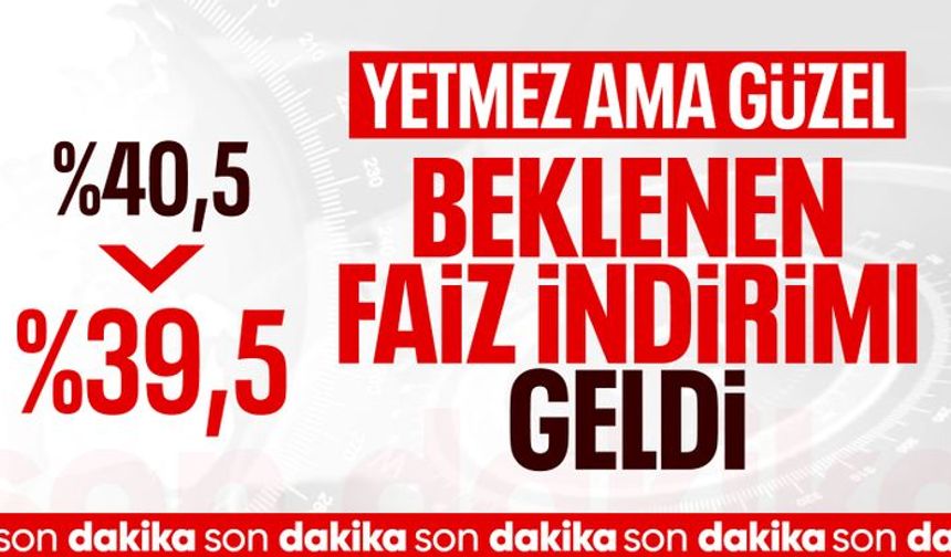 TCMB, Ekim 2025'te faiz oranını yüzde 39,5'e düşürdü