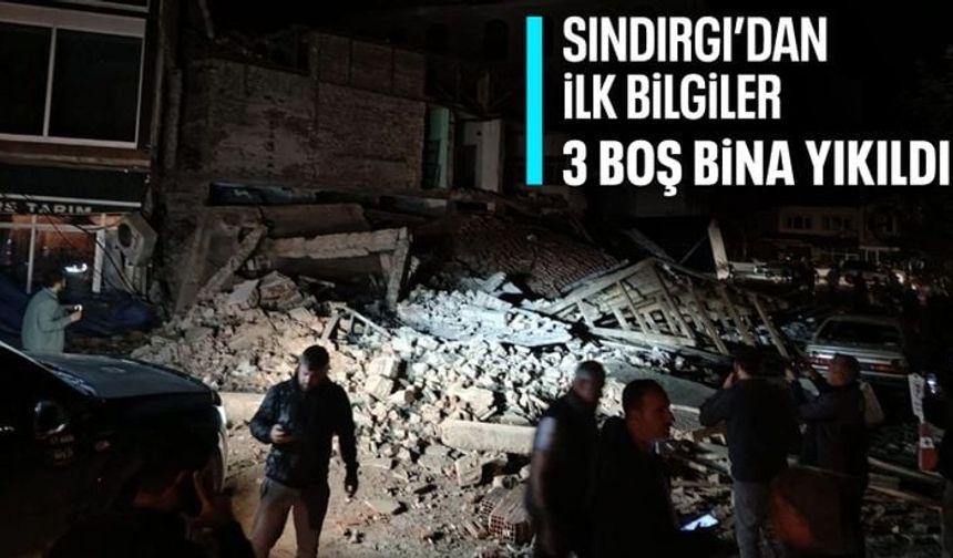 Balıkesir'de boşaltılan 3 bina depremde yıkıldı