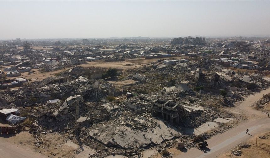 İsrail'in Gazze'nin Tel el-Hava Mahallesi'nde bıraktığı yıkım