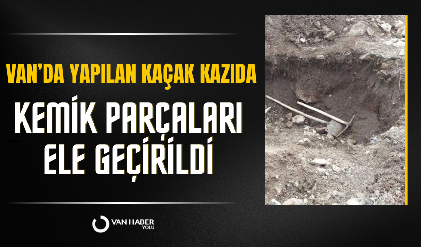 Van’da yapılan kaçak kazıda kemik parçaları ele geçirildi
