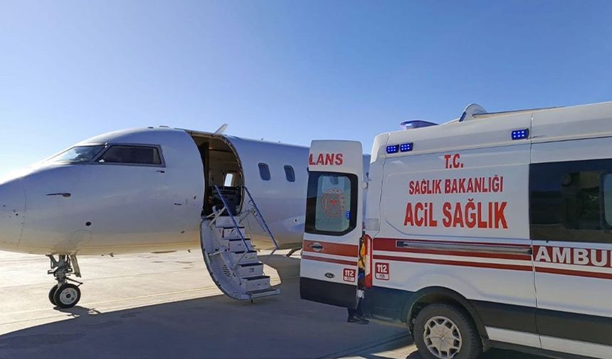 Van’da entübe edilen 11 aylık bebek uçak ambulansla İstanbul’a sevk edildi